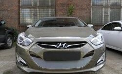 2 349 р. Сетка на бампер Russtal (хром) Hyundai I40 1 VF дорестайлинг седан (2011-2015)  с доставкой в г. Королёв. Увеличить фотографию 2