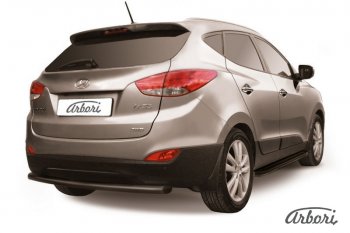 9 799 р. Защита заднего бампера Arbori (черная, 1 труба d57 mm). Hyundai IX35 LM дорестайлинг (2009-2013)  с доставкой в г. Королёв. Увеличить фотографию 1