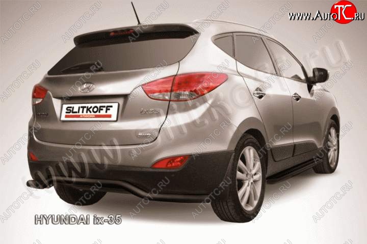 10 199 р. Защита заднего бампера из трубы d57 Slitkoff (волна) Hyundai IX35 LM дорестайлинг (2009-2013) (Цвет: серебристый)  с доставкой в г. Королёв