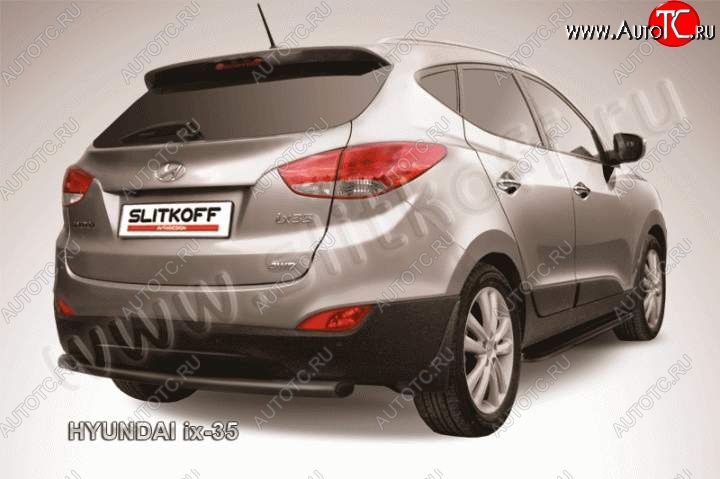 6 449 р. Защита заднего бампера из трубы d57 Slitkoff Hyundai IX35 LM дорестайлинг (2009-2013) (Цвет: серебристый)  с доставкой в г. Королёв