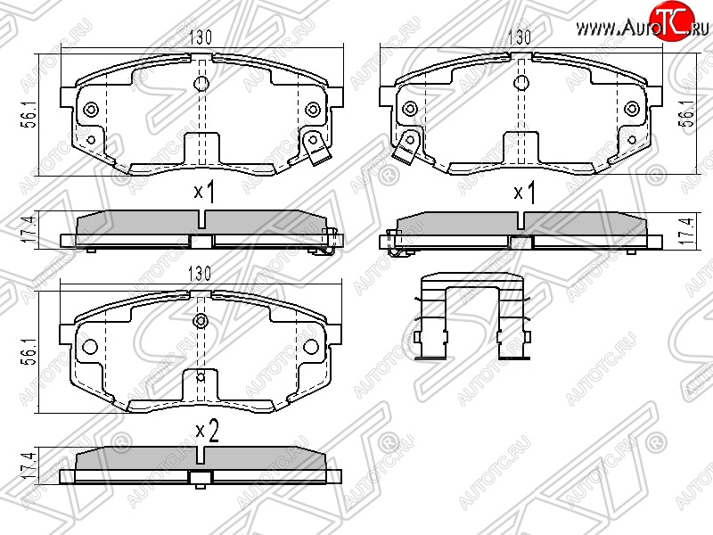 1 579 р. Колодки тормозные SAT (передние) Hyundai Sonata YF (2009-2014)  с доставкой в г. Королёв