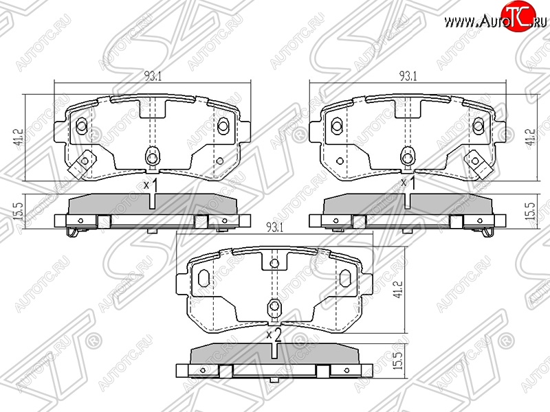 599 р. Колодки тормозные задние SAT Hyundai IX35 LM дорестайлинг (2009-2013)  с доставкой в г. Королёв