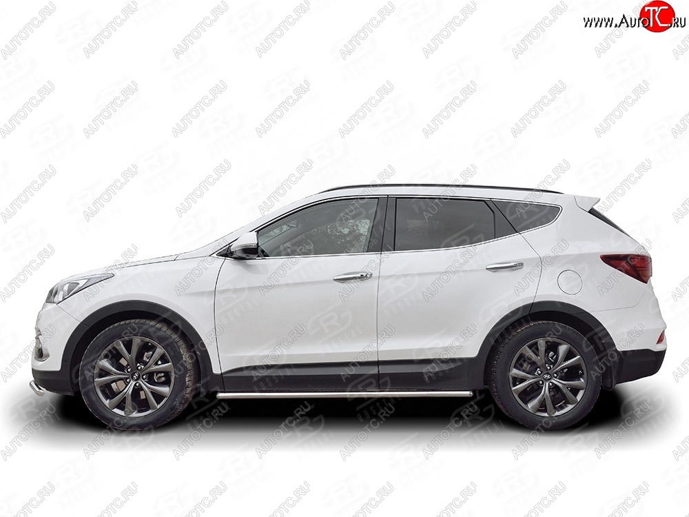 18 999 р. Защита порогов из круглой трубы d42 мм PREMIUM SLITKOFF v3  Hyundai Santa Fe  DM (2015-2019) рестайлинг  с доставкой в г. Королёв