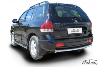 Защита заднего бампера Arbori (нержавейка, 1 труба d57 mm). Hyundai Santa Fe SM (2000-2012)