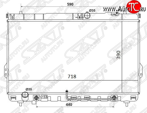 10 599 р. Радиатор двигателя SAT (трубчатый, DIESEL, АКПП) Hyundai Santa Fe SM (2000-2012)  с доставкой в г. Королёв