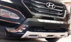 Накладка на передний бампер CT v1 Hyundai Santa Fe DM дорестайлинг (2012-2016)