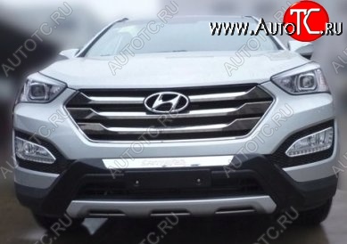 14 399 р. Накладка на передний бампер CT v2 Hyundai Santa Fe DM дорестайлинг (2012-2016) (Неокрашенная)  с доставкой в г. Королёв