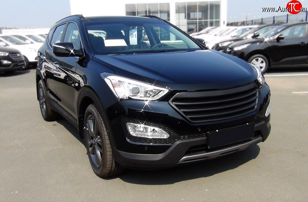 6 849 р. Решётка радиатора RA Hyundai Santa Fe DM дорестайлинг (2012-2016) (Поверхность глянец (под окраску), Неокрашенная)  с доставкой в г. Королёв