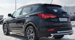 17 399 р. Защита заднего бампера (2 трубы Ø63 мм, нержавейка) SLITKOFF Hyundai Santa Fe DM дорестайлинг (2012-2016)  с доставкой в г. Королёв. Увеличить фотографию 3