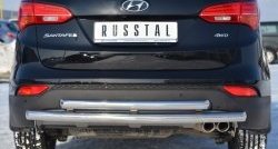 17 399 р. Защита заднего бампера (2 трубы Ø63 мм, нержавейка) SLITKOFF Hyundai Santa Fe DM дорестайлинг (2012-2016)  с доставкой в г. Королёв. Увеличить фотографию 4