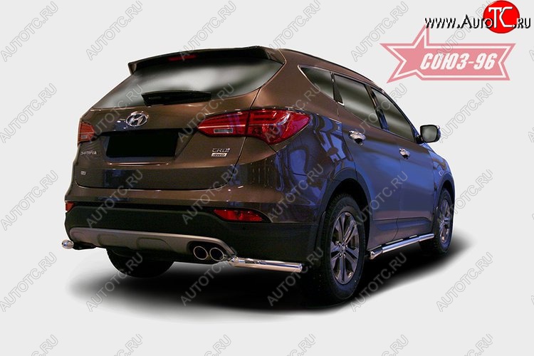 9 539 р. Защита заднего бампера из боковых уголков Souz-96 (d60) Hyundai Santa Fe DM дорестайлинг (2012-2016)  с доставкой в г. Королёв