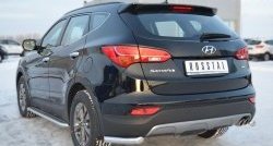 12 999 р. Защита заднего бампера (Ø63 мм уголки, нержавейка) SLITKOFF Hyundai Santa Fe DM дорестайлинг (2012-2016)  с доставкой в г. Королёв. Увеличить фотографию 4