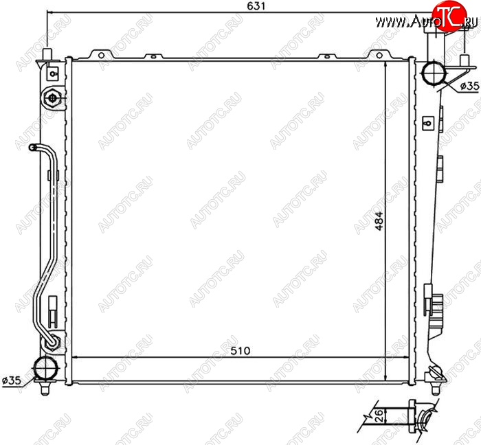 10 399 р. Радиатор двигателя (пластинчатый, 2.2TD, МКПП/АКПП) SAT Hyundai Santa Fe DM дорестайлинг (2012-2016)  с доставкой в г. Королёв