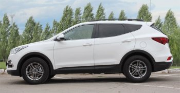 10 349 р. Комплект рейлингов АПС  Hyundai Santa Fe  DM (2012-2019) дорестайлинг, рестайлинг (Черные, без поперечин)  с доставкой в г. Королёв. Увеличить фотографию 2