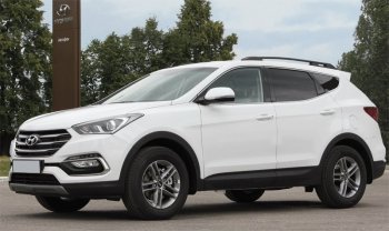 10 349 р. Комплект рейлингов АПС  Hyundai Santa Fe  DM (2012-2019) дорестайлинг, рестайлинг (Черные, без поперечин)  с доставкой в г. Королёв. Увеличить фотографию 3