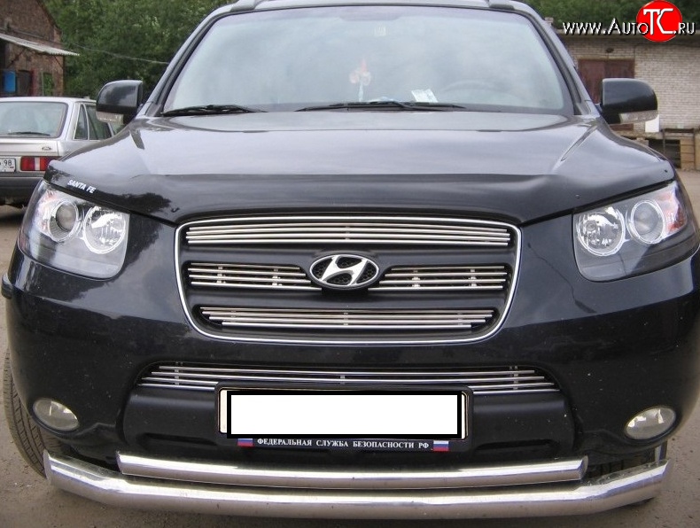 3 999 р. Декоративная вставка воздухозаборника Berkut Hyundai Santa Fe CM дорестайлинг (2006-2009)  с доставкой в г. Королёв