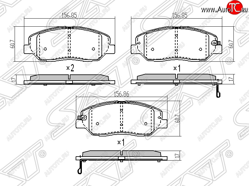 1 699 р. Колодки тормозные SAT (передние) KIA Sorento XM дорестайлинг (2009-2012)  с доставкой в г. Королёв