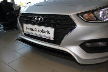 4 999 р. Накладка на передний бампер АвтоКрат Hyundai Solaris HCR седан дорестайлинг (2017-2020) (Неокрашенная)  с доставкой в г. Королёв. Увеличить фотографию 2