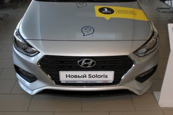 4 999 р. Накладка на передний бампер АвтоКрат Hyundai Solaris HCR седан дорестайлинг (2017-2020) (Неокрашенная)  с доставкой в г. Королёв. Увеличить фотографию 4