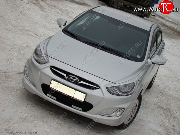 1 149 р. Реснички MV  Hyundai Solaris  RBr (2010-2014) седан дорестайлинг, хэтчбэк дорестайлинг (Неокрашенные)  с доставкой в г. Королёв