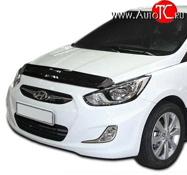 2 699 р. Дефлектор капота NovLine Hyundai Solaris RBr хэтчбэк дорестайлинг (2010-2014)  с доставкой в г. Королёв