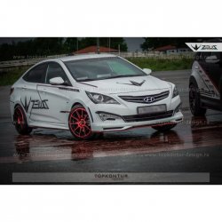 4 999 р. Пороги накладки TopKontur Design Hyundai Solaris RBr седан дорестайлинг (2010-2014) (Неокрашенные)  с доставкой в г. Королёв. Увеличить фотографию 2