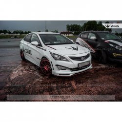 1 499 р. Реснички на фары Zeus Hyundai Solaris RBr седан дорестайлинг (2010-2014) (Неокрашенные)  с доставкой в г. Королёв. Увеличить фотографию 4