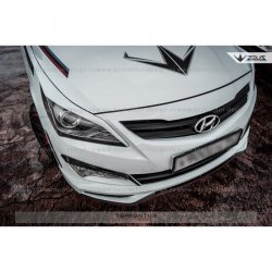 1 499 р. Реснички на фары Zeus Hyundai Solaris RBr седан дорестайлинг (2010-2014) (Неокрашенные)  с доставкой в г. Королёв. Увеличить фотографию 5