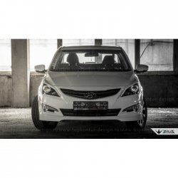 1 499 р. Реснички на фары Zeus Hyundai Solaris RBr седан дорестайлинг (2010-2014) (Неокрашенные)  с доставкой в г. Королёв. Увеличить фотографию 6