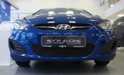 1 469 р. Сетка на бампер Russtal (черная) Hyundai Solaris RBr хэтчбэк дорестайлинг (2010-2014)  с доставкой в г. Королёв. Увеличить фотографию 4