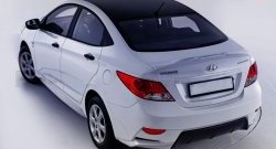 14 499 р. Задний бампер Sport  Hyundai Solaris  RBr (2010-2014) седан дорестайлинг (Неокрашенный)  с доставкой в г. Королёв. Увеличить фотографию 2