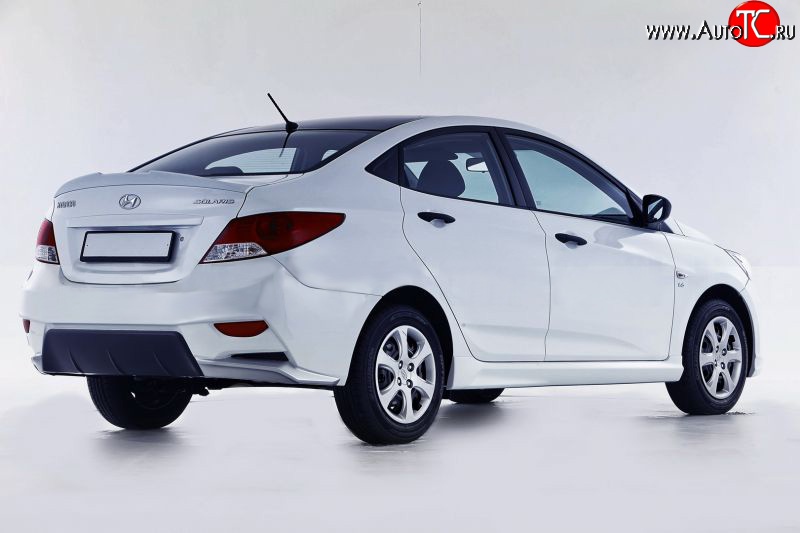 14 499 р. Задний бампер Sport  Hyundai Solaris  RBr (2010-2014) седан дорестайлинг (Неокрашенный)  с доставкой в г. Королёв