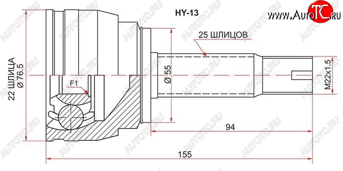 1 499 р. ШРУС (Россия) SAT (наружный) KIA Rio 3 QB дорестайлингхэтчбек5дв. (2011-2015)  с доставкой в г. Королёв