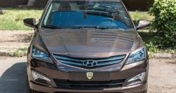 929 р. Реснички на фары Кураж  Hyundai Solaris  RBr (2014-2017) седан рестайлинг (Неокрашенные)  с доставкой в г. Королёв. Увеличить фотографию 2