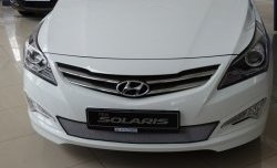 1 539 р. Сетка на бампер Russtal (хром) Hyundai Solaris RBr седан рестайлинг (2014-2017)  с доставкой в г. Королёв. Увеличить фотографию 4