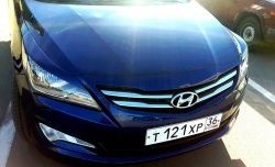 929 р. Реснички на фары Кураж  Hyundai Solaris  RBr (2014-2017) седан рестайлинг (Неокрашенные)  с доставкой в г. Королёв. Увеличить фотографию 5