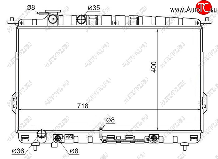 10 199 р. Радиатор двигателя (пластинчатый,2.0/2.4/2.5/2.7, МКПП/АКПП) SAT  Hyundai Sonata  EF (2001-2013), KIA Magentis (2000-2005), KIA Optima  1 GD (2000-2005)  с доставкой в г. Королёв