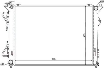 Радиатор двигателя (пластинчатый,2.0/2.4/3.3, АКПП) SAT Hyundai (Хюндаи) Sonata (Соната)  NF (2004-2010), KIA (КИА) Magentis (Магентис) (2005-2010)