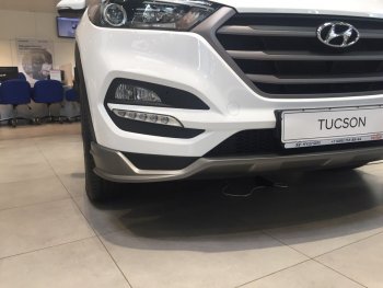 5 649 р. Накладка на передний бампер АвтоКрат Hyundai Tucson TL дорестайлинг (2015-2018) (Неокрашенная)  с доставкой в г. Королёв. Увеличить фотографию 2