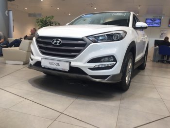 5 649 р. Накладка на передний бампер АвтоКрат Hyundai Tucson TL дорестайлинг (2015-2018) (Неокрашенная)  с доставкой в г. Королёв. Увеличить фотографию 3