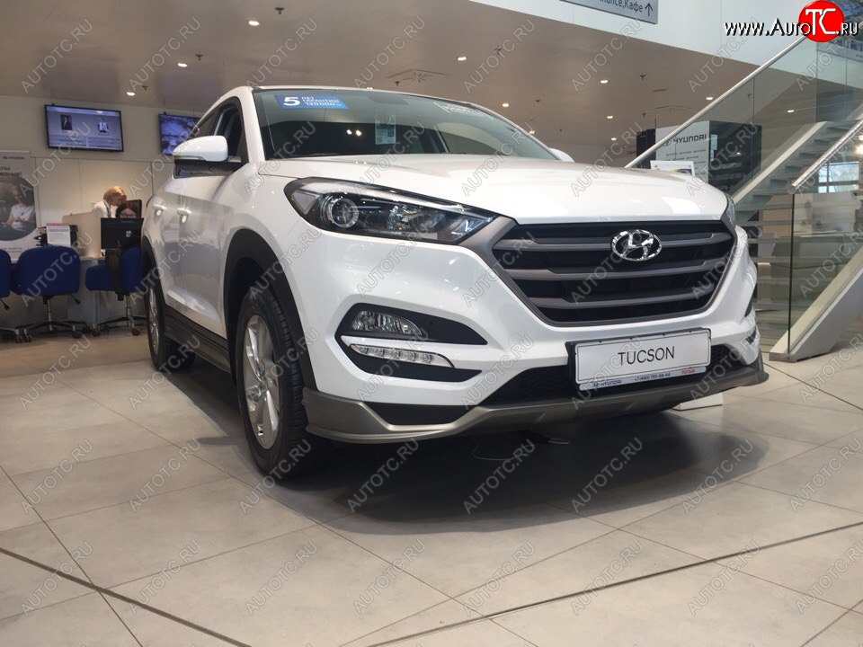 5 649 р. Накладка на передний бампер АвтоКрат Hyundai Tucson TL дорестайлинг (2015-2018) (Неокрашенная)  с доставкой в г. Королёв