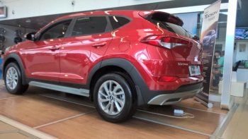 7 349 р. Пластиковые пороги АвтоКрат Hyundai Tucson TL дорестайлинг (2015-2018) (Неокрашенные)  с доставкой в г. Королёв. Увеличить фотографию 2