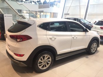 7 349 р. Пластиковые пороги АвтоКрат Hyundai Tucson TL дорестайлинг (2015-2018) (Неокрашенные)  с доставкой в г. Королёв. Увеличить фотографию 3