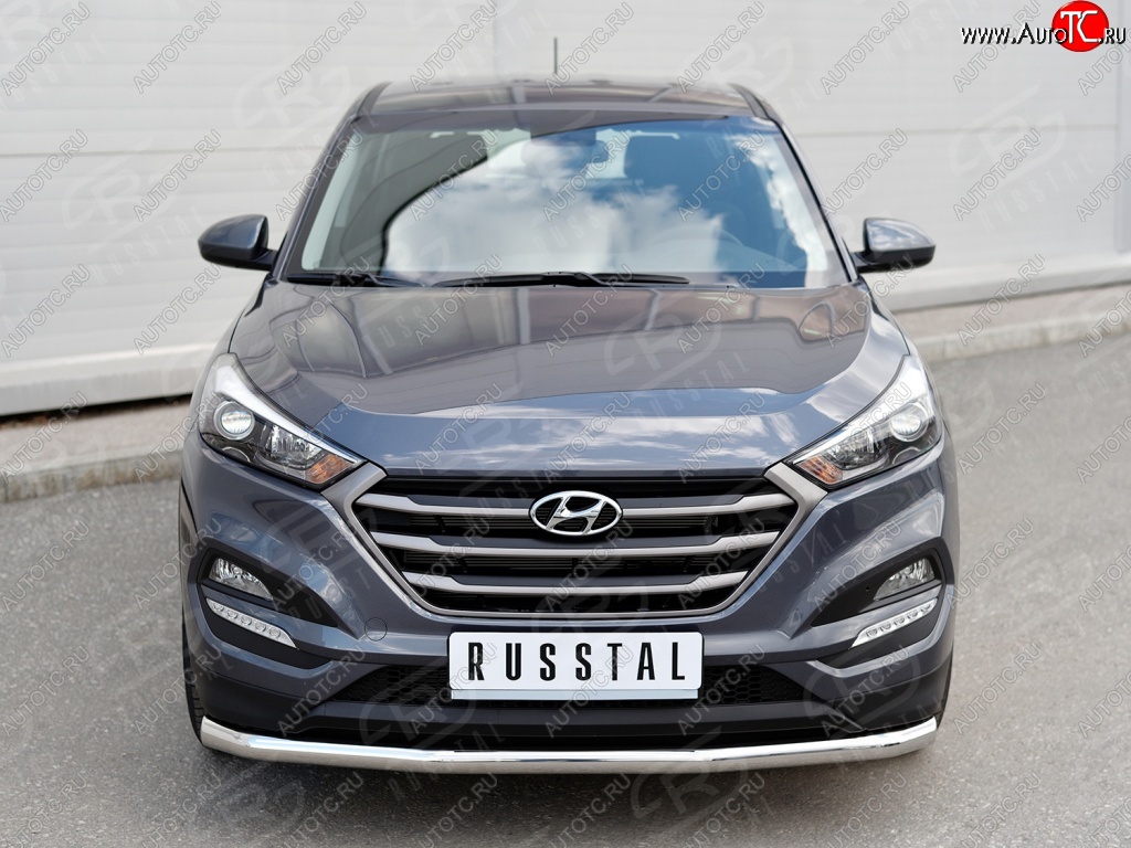 17 749 р. Защита переднего бампера (Ø63 мм, нержавейка) SLITKOFF  Hyundai Tucson  TL (2015-2018) дорестайлинг  с доставкой в г. Королёв