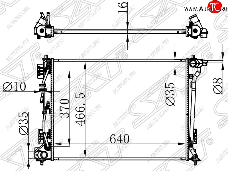 10 349 р. Радиатор двигателя (пластинчатый, 2.0/2.4G, МКПП/АКПП) SAT Hyundai Tucson TL рестайлинг (2018-2021)  с доставкой в г. Королёв