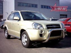 Защита переднего бампера Souz-96 (d76) Hyundai Tucson JM (2004-2010)