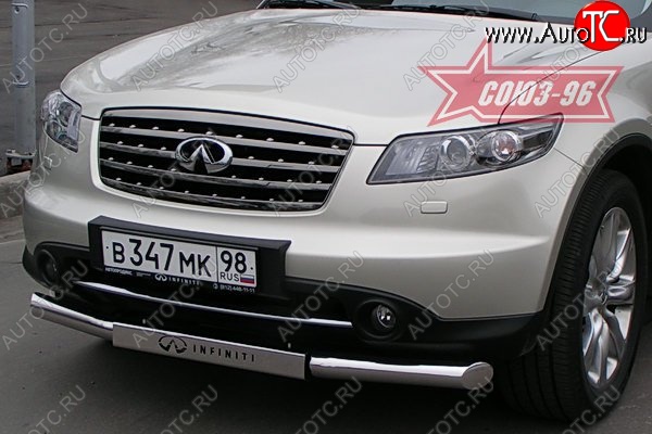 28 394 р. Защита переднего бампера одинарная (Европа) Souz-96 (d76) INFINITI FX45 S50 дорестайлинг (2002-2005)  с доставкой в г. Королёв