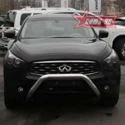 25 019 р. Защита переднего бампера Souz-96 (d76) INFINITI FX50 S51 дорестайлинг (2008-2011)  с доставкой в г. Королёв. Увеличить фотографию 2