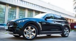 17 999 р. Защита порогов из круглой трубы диаметром 42 мм Russtal  INFINITI FX37  S51 (2008-2013) дорестайлинг, рестайлинг (Защита порогов с со скосами на торцах (вариант 1))  с доставкой в г. Королёв. Увеличить фотографию 2