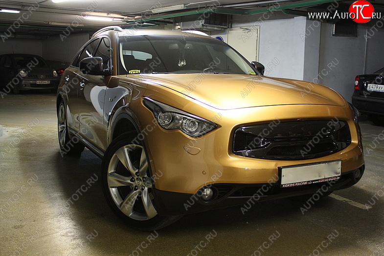 2 099 р. Реснички на фары Custom INFINITI FX50 S51 дорестайлинг (2008-2011) (Неокрашенные)  с доставкой в г. Королёв